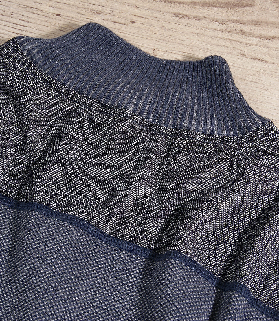 【MODERNIF】Vino Dangara Half Zip-up Knit Ultra-fine Zegna Baruffa Half-Zip Merino Wool Sweater